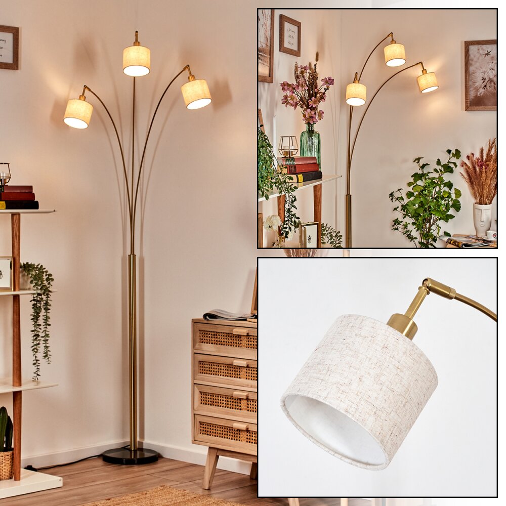 Bassagoda Staande lamp Messing, Zwart, 3-lichts main product photo