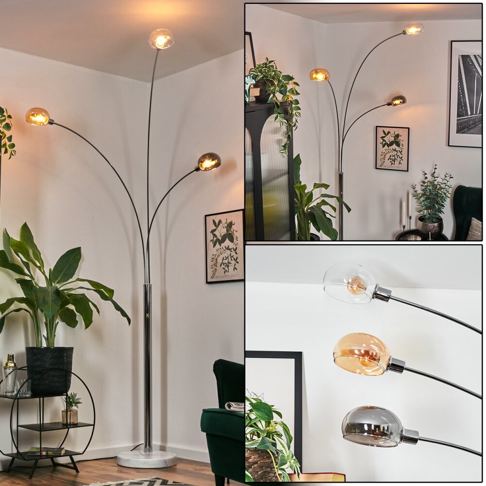 Nikkala Staande lamp Chroom, Wit, 3-lichts main product photo