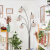 Bassagoda Staande lamp Chroom, Zwart, 5-lichts