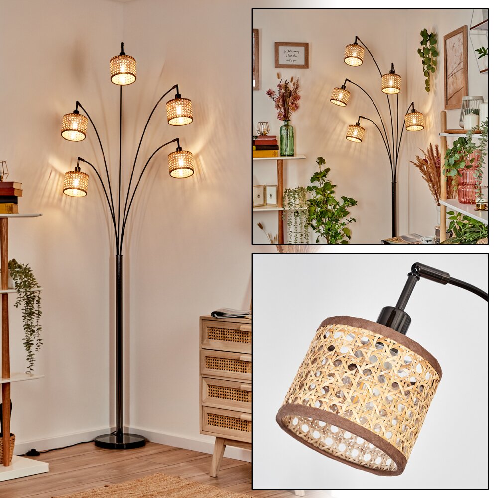 Barcos Staande lamp Chroom, Zwart, 5-lichts main product photo