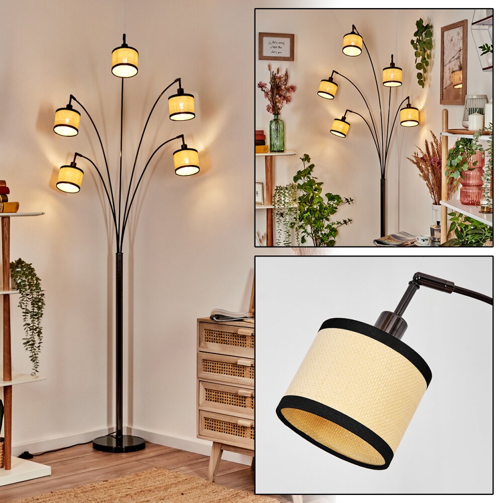 Chellas Staande lamp Chroom, Zwart, 5-lichts main product photo