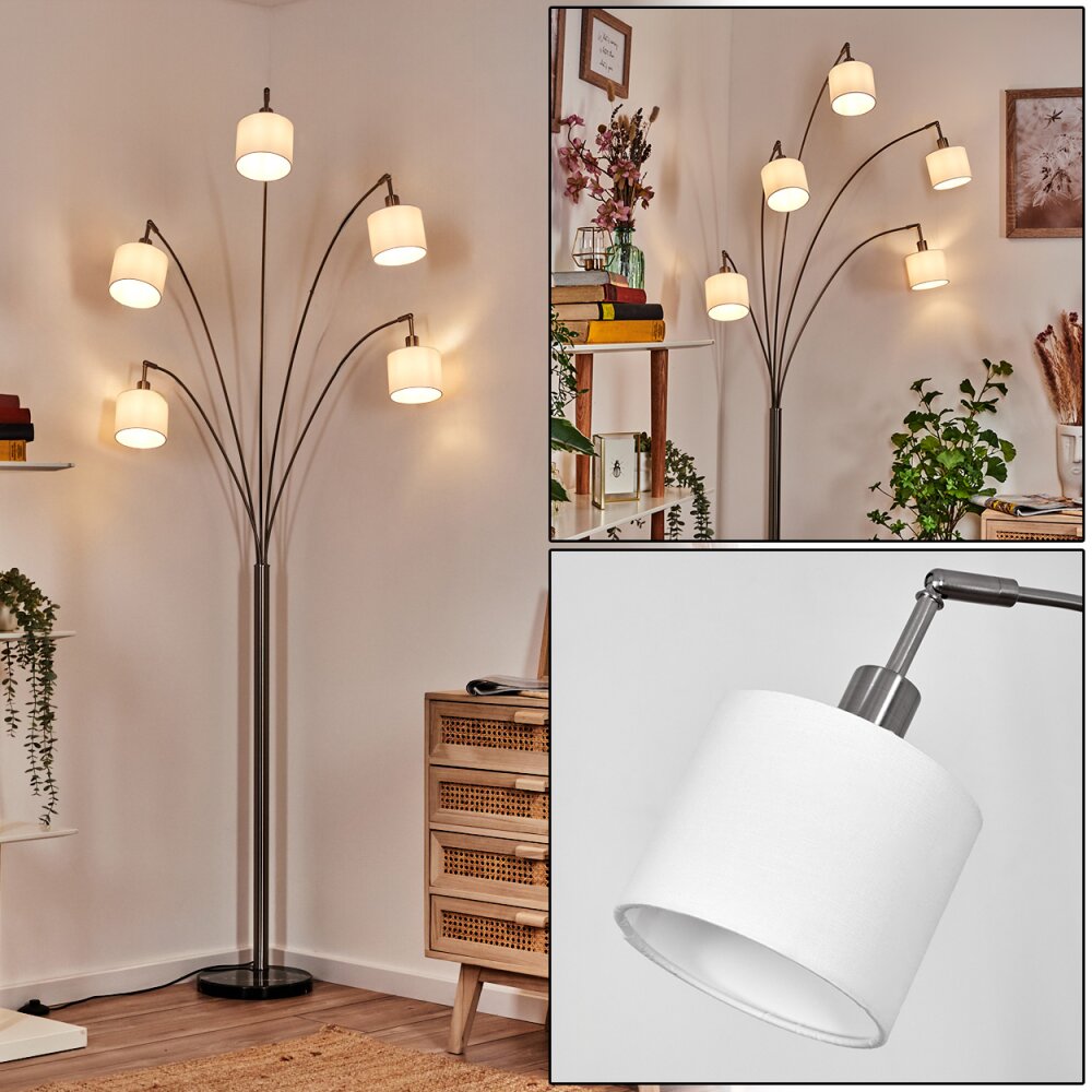 Bassagoda Staande lamp Nikkel mat, Zwart, 5-lichts main product photo