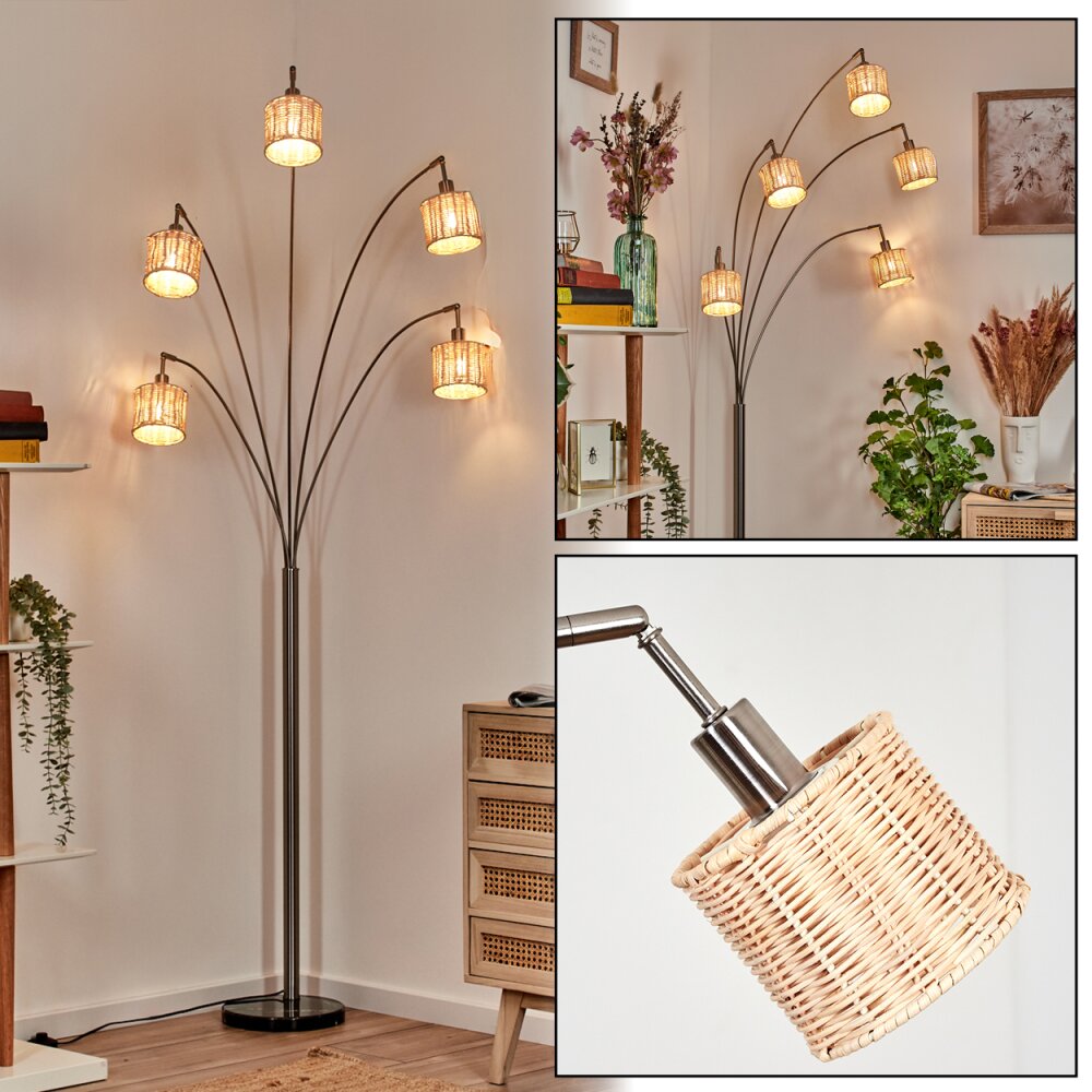 Cavaca Staande lamp Nikkel mat, Zwart, 5-lichts main product photo