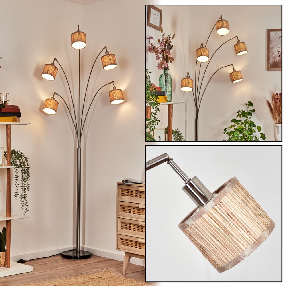 Bongal Staande lamp Nikkel mat, Zwart, 5-lichts main product photo