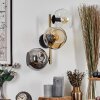 Ripoll Kogellampje, Wandlamp Goud, Zwart, 3-lichts