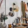 Ripoll Kogellampje, Wandlamp Goud, Zwart, 3-lichts