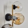 Ripoll Kogellampje, Wandlamp Goud, Zwart, 3-lichts