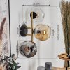 Ripoll Kogellampje, Wandlamp Goud, Zwart, 3-lichts