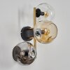 Ripoll Kogellampje, Wandlamp Goud, Zwart, 3-lichts