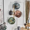 Ripoll Kogellampje, Wandlamp Goud, Zwart, 3-lichts