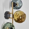 Ripoll Kogellampje, Wandlamp Goud, Zwart, 3-lichts