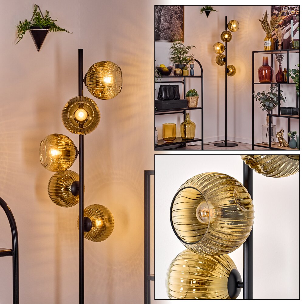 Ripoll Staande lamp Goud, Duidelijk, 5-lichts main product photo