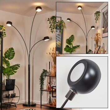 Nikkala Staande lamp Chroom, Zwart, 3-lichts