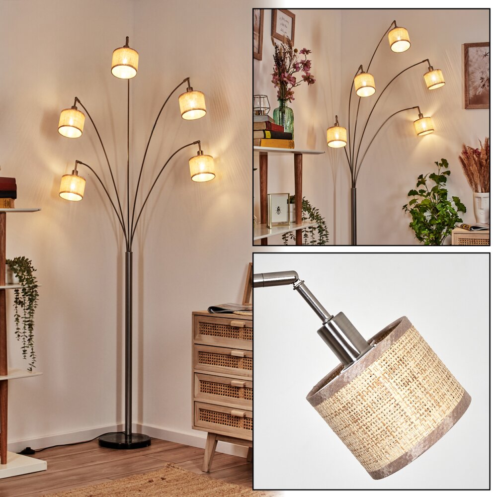 Sabadim Staande lamp Nikkel mat, Zwart, 5-lichts main product photo
