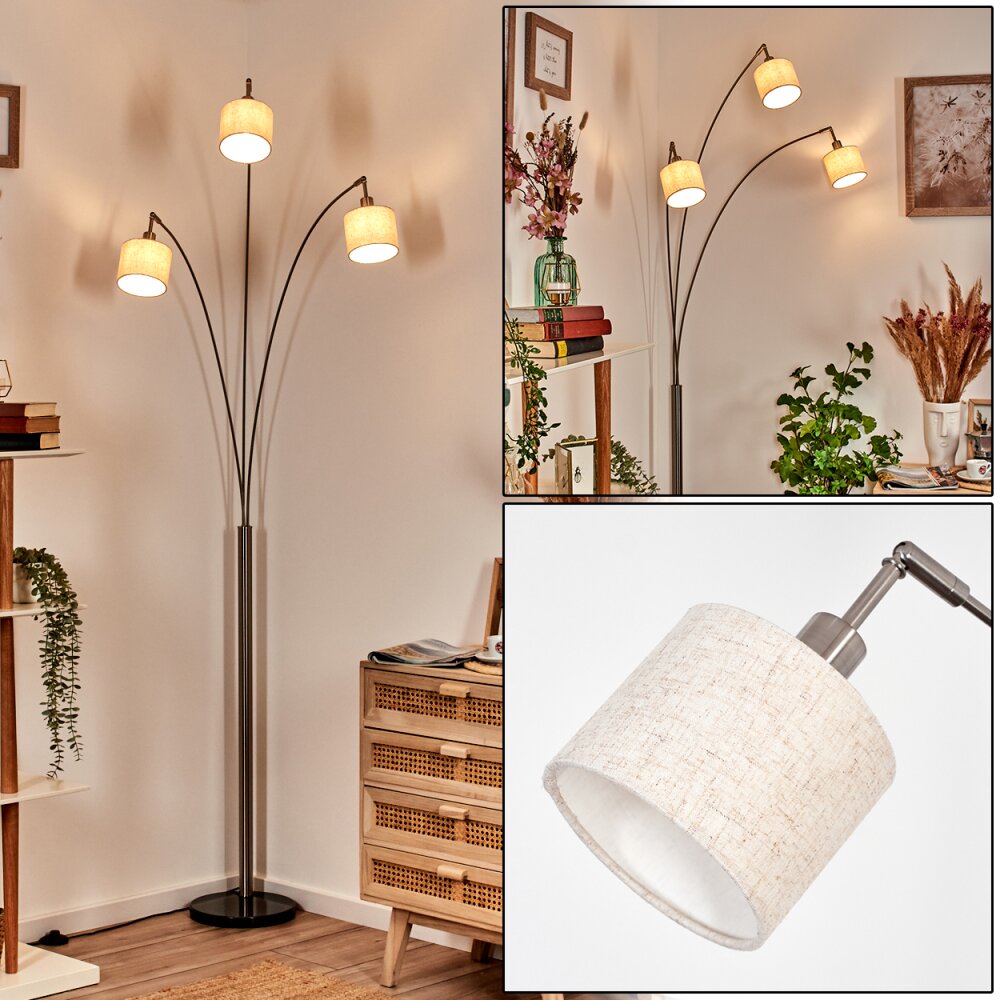 Bassagoda Staande lamp Nikkel mat, Zwart, 3-lichts main product photo