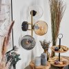Ripoll Kogellampje, Wandlamp Goud, Zwart, 3-lichts