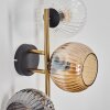 Ripoll Kogellampje, Wandlamp Goud, Zwart, 3-lichts