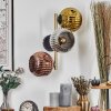 Ripoll Kogellampje, Wandlamp Goud, Zwart, 3-lichts