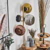 Ripoll Kogellampje, Wandlamp Goud, Zwart, 3-lichts