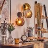 Ripoll Kogellampje, Wandlamp Goud, Zwart, 3-lichts