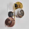 Ripoll Kogellampje, Wandlamp Goud, Zwart, 3-lichts