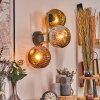 Ripoll Kogellampje, Wandlamp Goud, Zwart, 3-lichts