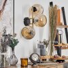 Ripoll Kogellampje, Wandlamp Goud, Zwart, 3-lichts