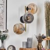 Ripoll Kogellampje, Wandlamp Goud, Zwart, 3-lichts