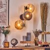 Ripoll Kogellampje, Wandlamp Goud, Zwart, 3-lichts