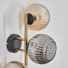 Ripoll Kogellampje, Wandlamp Goud, Zwart, 3-lichts