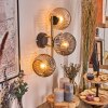 Ripoll Kogellampje, Wandlamp Goud, Zwart, 3-lichts