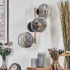 Ripoll Kogellampje, Wandlamp Goud, Zwart, 3-lichts