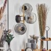 Ripoll Kogellampje, Wandlamp Goud, Zwart, 3-lichts