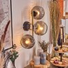 Ripoll Kogellampje, Wandlamp Goud, Zwart, 3-lichts