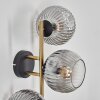 Ripoll Kogellampje, Wandlamp Goud, Zwart, 3-lichts