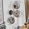 Ripoll Kogellampje, Wandlamp Goud, Zwart, 3-lichts