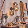 Ripoll Kogellampje, Wandlamp Goud, Zwart, 3-lichts