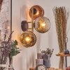 Ripoll Kogellampje, Wandlamp Goud, Zwart, 3-lichts