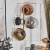 Ripoll Kogellampje, Wandlamp Goud, Zwart, 3-lichts