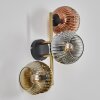 Ripoll Kogellampje, Wandlamp Goud, Zwart, 3-lichts