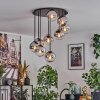 Gastor Plafondlamp, Kogellampje 57 cm Chroom, Duidelijk, Rookkleurig, 9-lichts
