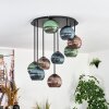 Koyoto Plafondlamp, Kogellampje 57 cm Blauw, Groen, Koperkleurig, 9-lichts