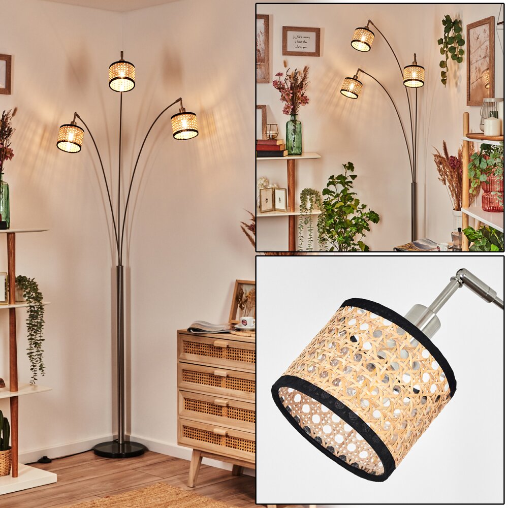 Ramila Staande lamp Nikkel mat, Zwart, 3-lichts main product photo