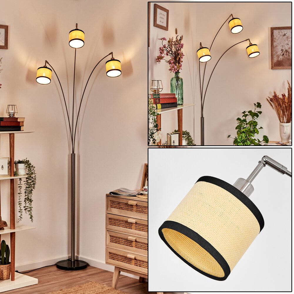 Chellas Staande lamp Nikkel mat, Zwart, 3-lichts main product photo