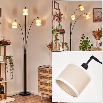 Bassagoda Staande lamp Zwart, 3-lichts Bassagoda Staande lamp Zwart, 3-lichts