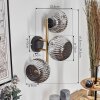 Ripoll Kogellampje, Wandlamp Goud, Zwart, 3-lichts