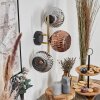 Ripoll Kogellampje, Wandlamp Goud, Zwart, 3-lichts