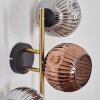 Ripoll Kogellampje, Wandlamp Goud, Zwart, 3-lichts
