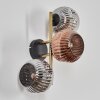 Ripoll Kogellampje, Wandlamp Goud, Zwart, 3-lichts