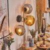 Ripoll Kogellampje, Wandlamp Goud, Zwart, 3-lichts
